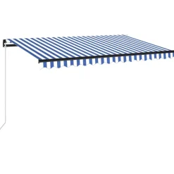 Manuaalisesti sisäänkelattava markiisi 1 300x250 cm sininen/valkoinen