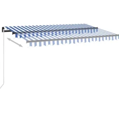 Manuaalisesti sisäänkelattava markiisi 1 300x250 cm sininen/valkoinen