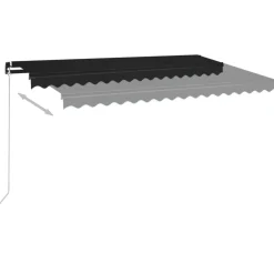 Manuaalisesti sisäänkelattava markiisi 1 300x250 cm sininen/valkoinen