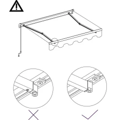 Manuaalisesti sisäänkelattava markiisi 1 300x250 cm sininen/valkoinen