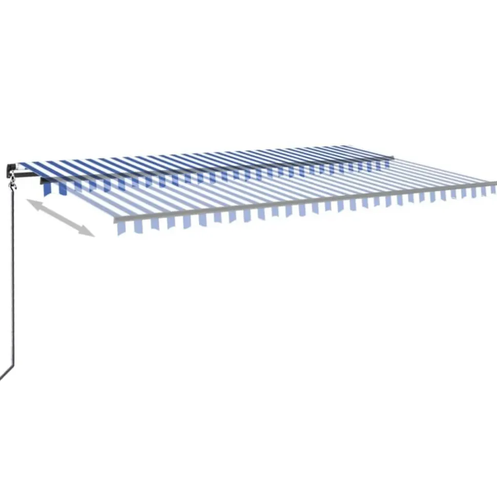 Manuaalisesti sisäänkelattava markiisi 1 300x250 cm sininen/valkoinen