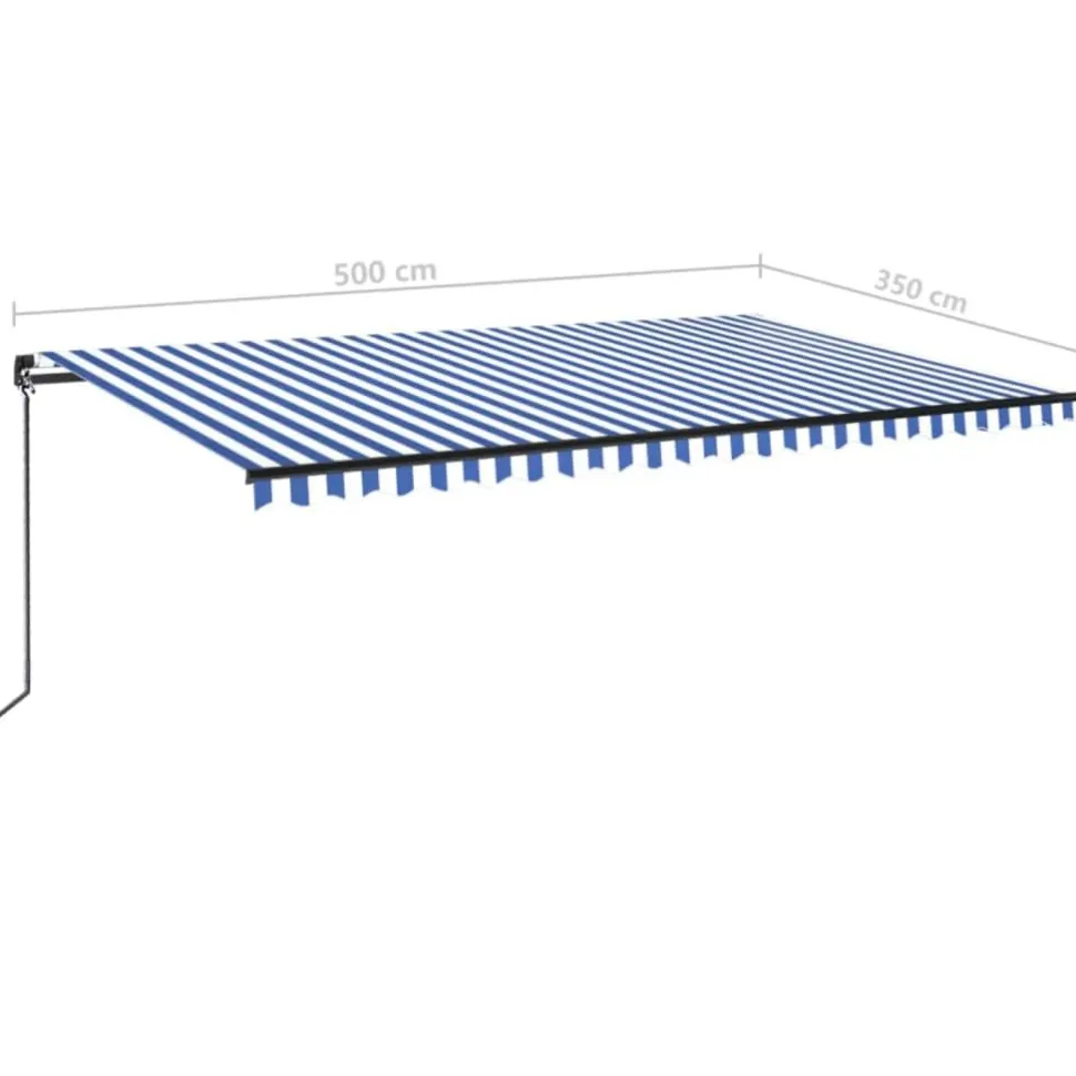 Manuaalisesti sisäänkelattava markiisi 1 300x250 cm sininen/valkoinen