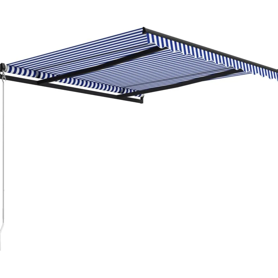 Manuaalisesti sisäänkelattava markiisi 1 300x250 cm sininen/valkoinen