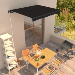 Manuaalisesti sisäänkelattava markiisi 1 300x250 cm sininen/valkoinen