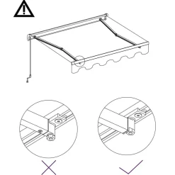 Manuaalisesti sisäänkelattava markiisi 1 300x250 cm sininen/valkoinen