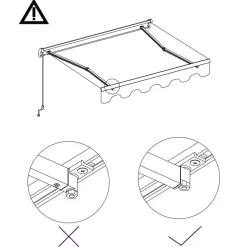 Manuaalisesti sisäänkelattava markiisi 1 300x250 cm sininen/valkoinen