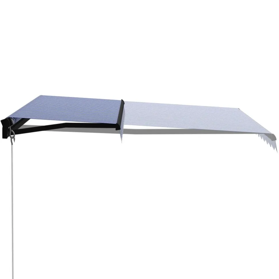 Manuaalisesti sisäänkelattava markiisi 1 300x250 cm sininen/valkoinen