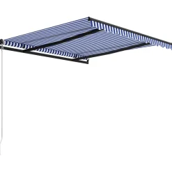 Manuaalisesti sisäänkelattava markiisi 1 300x250 cm sininen/valkoinen