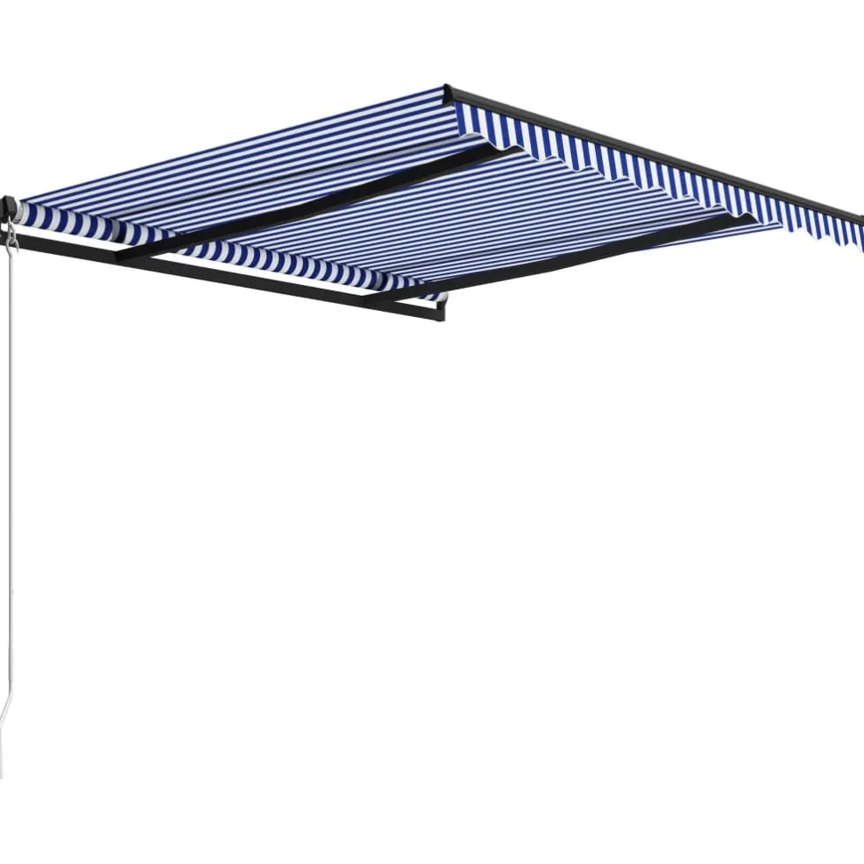 Manuaalisesti sisäänkelattava markiisi 1 300x250 cm sininen/valkoinen