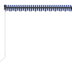 Manuaalisesti sisäänkelattava markiisi 1 300x250 cm sininen/valkoinen