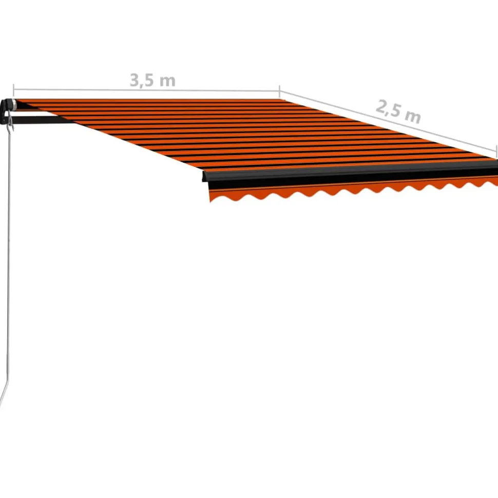 Manuaalisesti sisäänkelattava markiisi 1 300x250 cm sininen/valkoinen