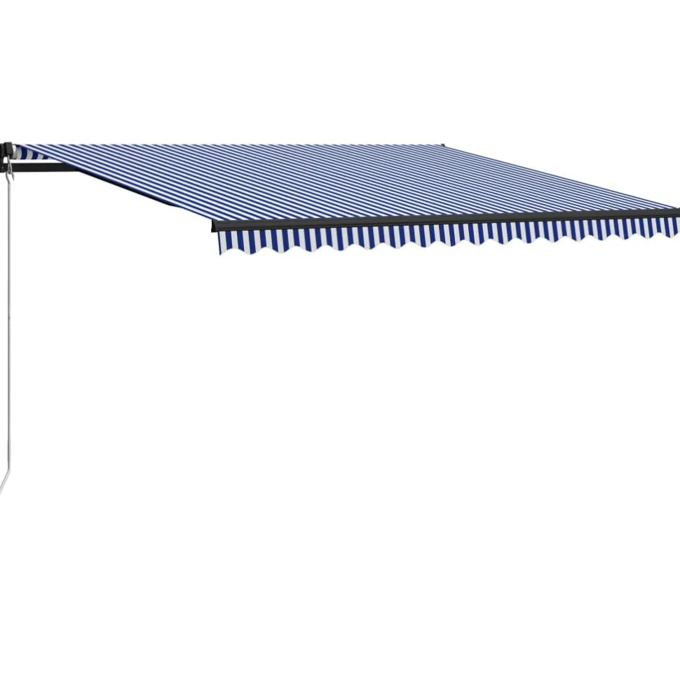 Manuaalisesti sisäänkelattava markiisi 1 300x250 cm sininen/valkoinen