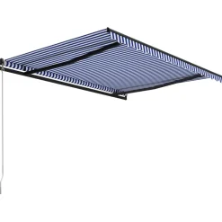 Manuaalisesti sisäänkelattava markiisi 1 300x250 cm sininen/valkoinen