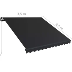 Manuaalisesti sisäänkelattava markiisi 1 300x250 cm sininen/valkoinen