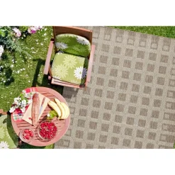 Matto Linento Check 80x150 cm ruskeanbeige