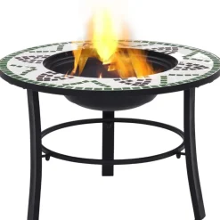 Mosaiikkitulisija 68cm, keramiikka, vihreä