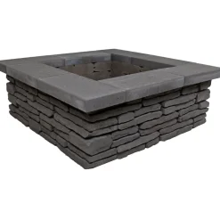 Nuotiopaikka Lakka Loimu + kansi, 1200x1200x420mm, musta