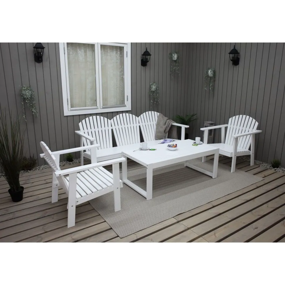 Oleskeluryhmä Baltic Garden Kungshamn 5-istuttava valkoinen