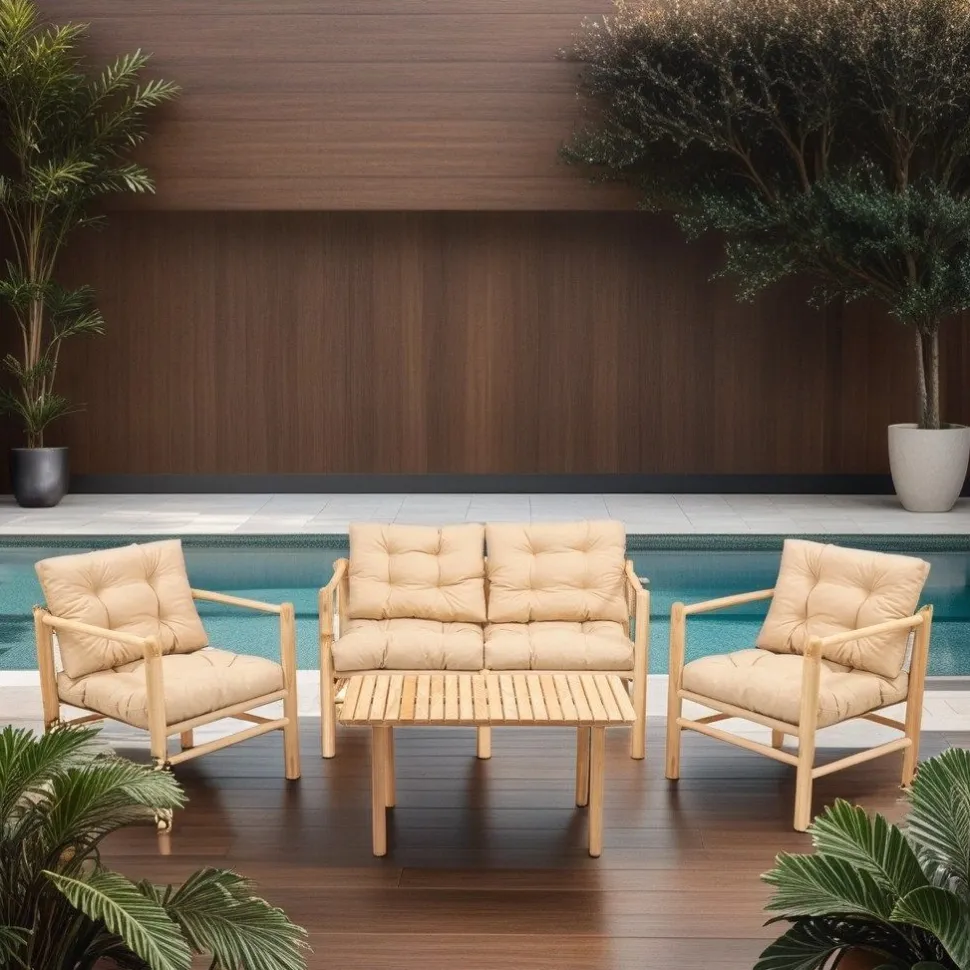 Oleskeluryhmä Linento Garden MY028, 4-istuttava, beige