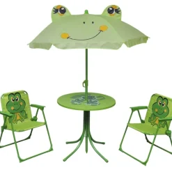 3-osainen Lasten bistrosarja aurinkovarjolla vihreä