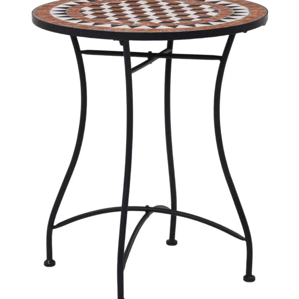 3-osainen mosaiikkibistrosarja 87x60x60 cm keraamiset laatat terrakotta