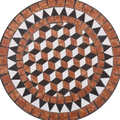 3-osainen mosaiikkibistrosarja 87x60x60 cm keraamiset laatat terrakotta