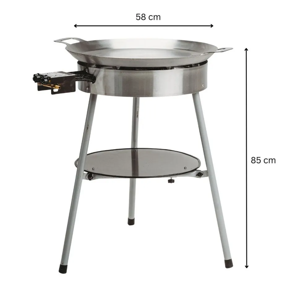 Paellasetti GrillSymbol Expert-580 Ø58 cm D-400 kaasupoltin säädinletkusetti