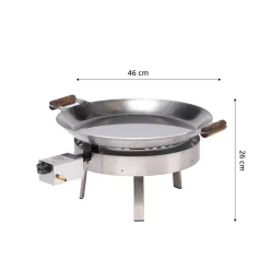 Paellasetti GrillSymbol PRO-460-INOX Ø 46 cm D-300 kaasupoltin säädinletkusetti teräs