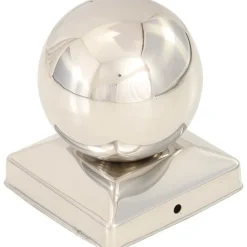 Pallon muotoiset tolpan kärjet 6 kpl ruostumaton teräs 91x91 mm