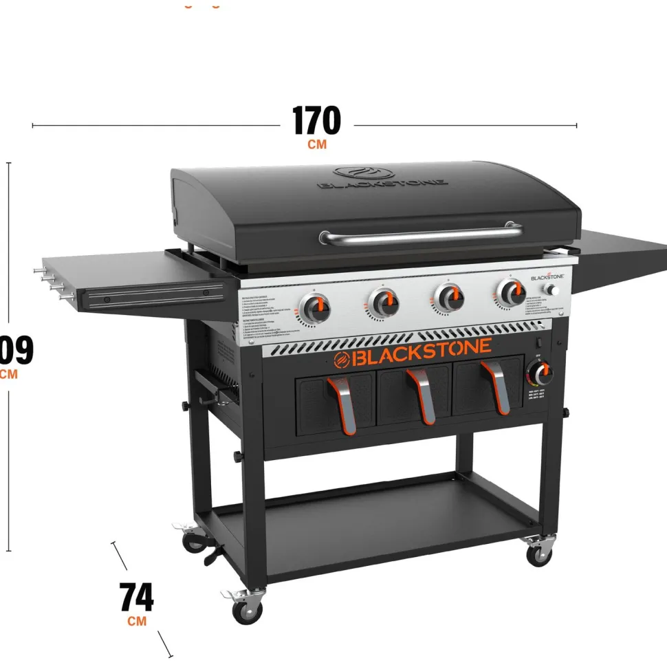 Parilagrilli Blackstone 36", sis. Airfryer, kaasu, 4 poltinta