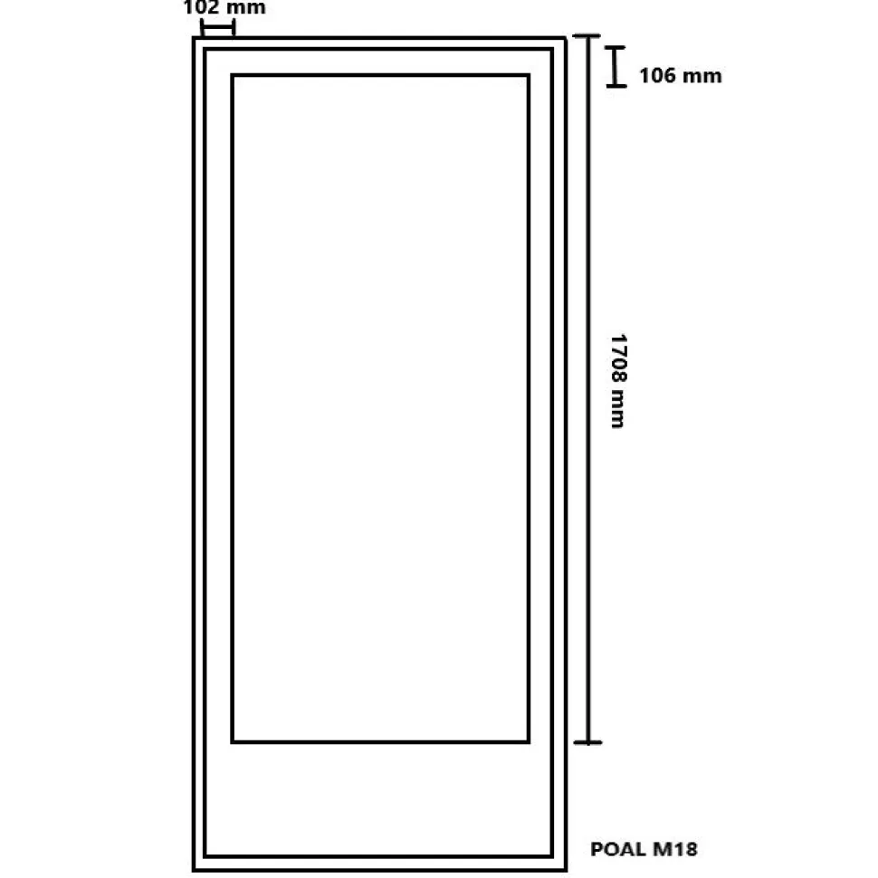 Parvekeovi alumiinipinnalla Kaskipuu POAL M18 1.0 mittatilausovi
