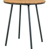 Parvekepöytä House Nordic Cleveland, ø70cm, tiikki, ruskea/musta