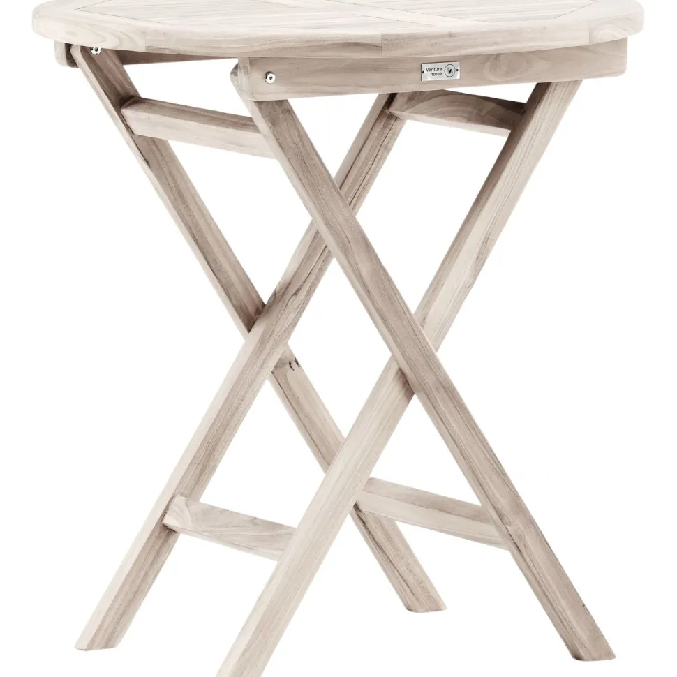 Parvekepöytä Venture Home Kenya, ø70cm, vaalea puu