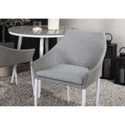 Parvekeryhmä Venture Home, ø90cm, harmaa/valkoinen Break-pöytä + 2 harmaa/valkoista Spoga-tuolia