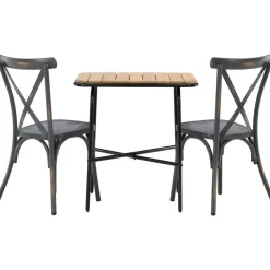 Parvekeryhmä Venture Home,  88x70cm Holmbeck-pöytä + 2 mustaa Tablas-tuolia