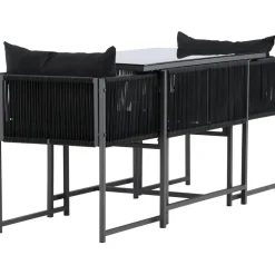Parvekeryhmä Venture Home Noto, 120x60cm Noto-pöytä + 2 Noto-tuolia, musta