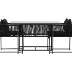 Parvekeryhmä Venture Home Noto, 120x60cm Noto-pöytä + 2 Noto-tuolia, musta