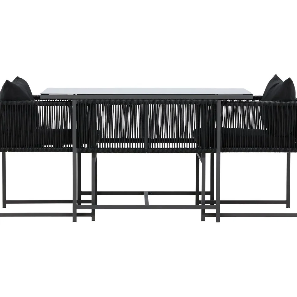 Parvekeryhmä Venture Home Noto, 120x60cm Noto-pöytä + 2 Noto-tuolia, musta