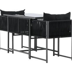 Parvekeryhmä Venture Home Noto, 120x60cm Noto-pöytä + 2 Noto-tuolia, musta