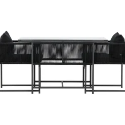 Parvekeryhmä Venture Home Noto, 120x60cm Noto-pöytä + 2 Noto-tuolia, musta