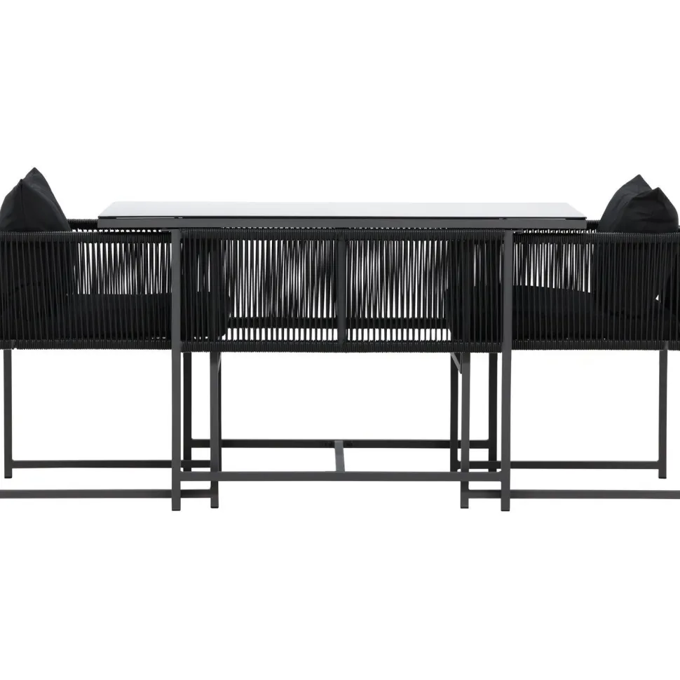 Parvekeryhmä Venture Home Noto, 120x60cm Noto-pöytä + 2 Noto-tuolia, musta