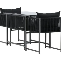 Parvekeryhmä Venture Home Noto, 120x60cm Noto-pöytä + 2 Noto-tuolia, musta