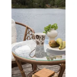 Parvekeryhmä Venture Home Wera, ø60cm pöytä + 2 tuolia, rottinki, ruskea/luonnonvalkoinen
