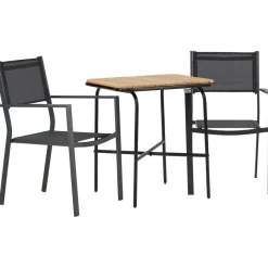 Parvekeryhmä Venture Home, 88x70cm Holmbeck-pöytä + 2 mustaa Copacabana-tuolia