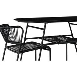 Parvekeryhmä Lamborg 120cm pöytä + 2 tuolia musta