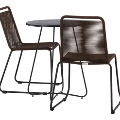 Parvekeryhmä Venture Home, ø60cm Bacong-pöytä + 2 Lindos-tuolia