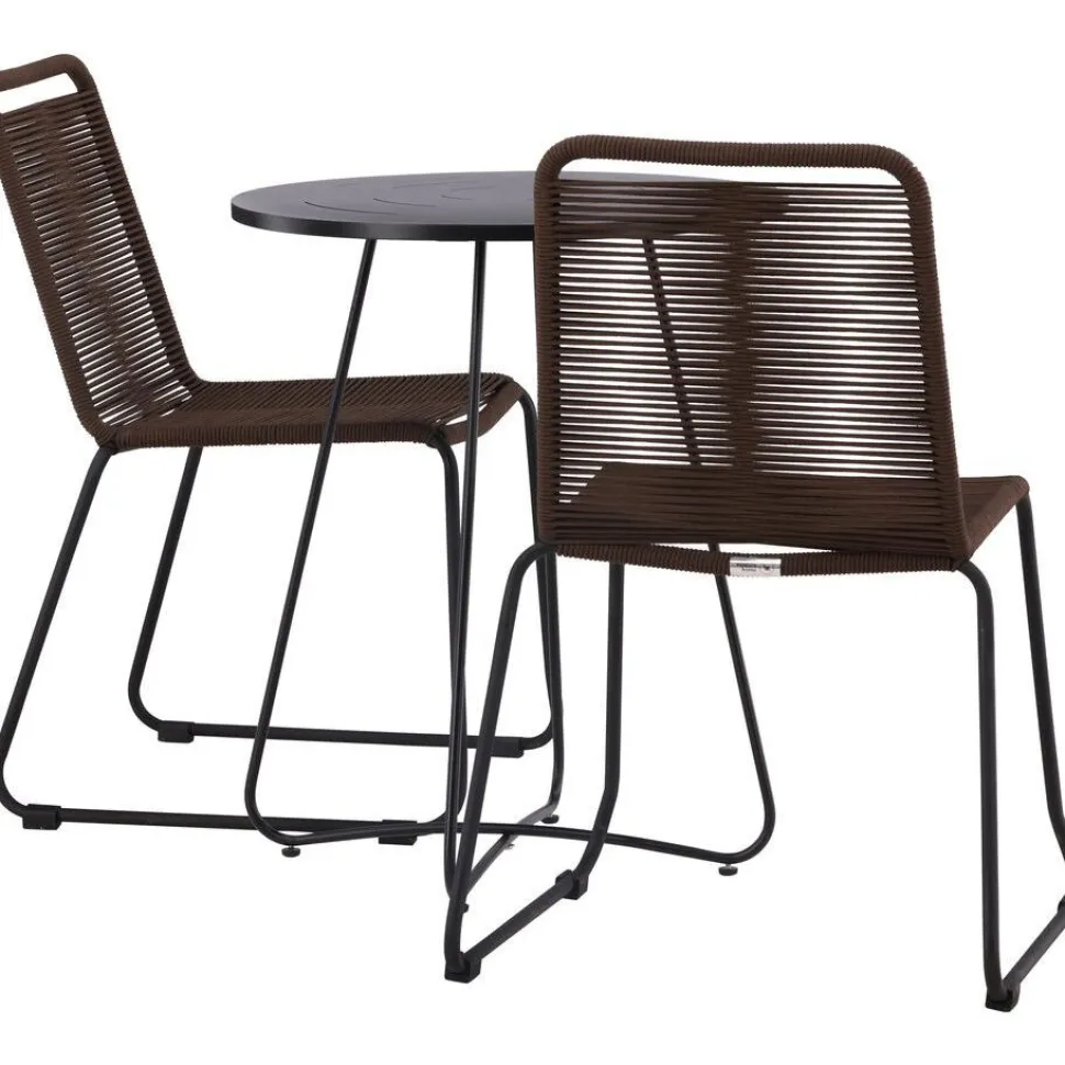 Parvekeryhmä Venture Home, ø60cm Bacong-pöytä + 2 Lindos-tuolia