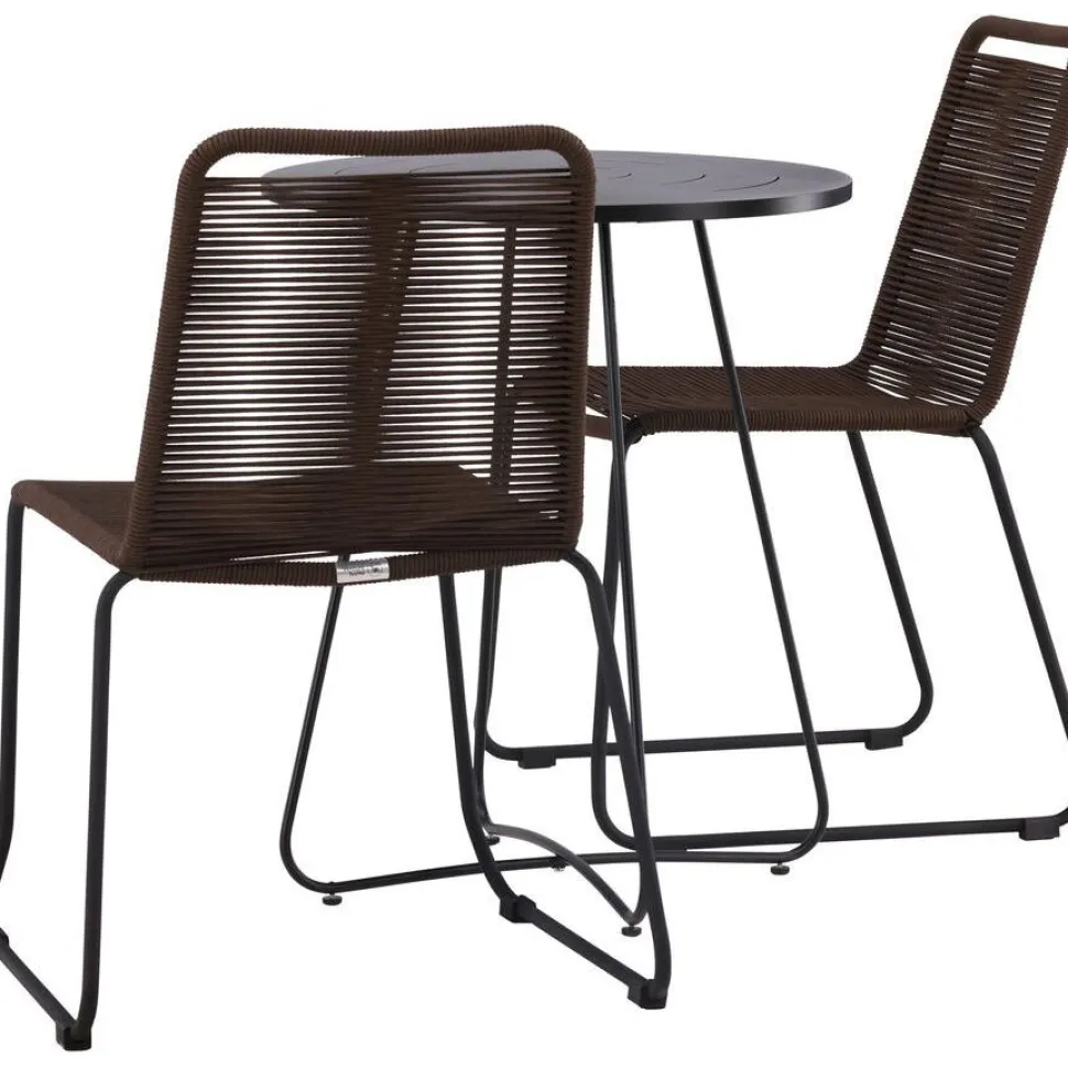 Parvekeryhmä Venture Home, ø60cm Bacong-pöytä + 2 Lindos-tuolia