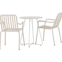 Parvekeryhmä Venture Home, ø60cm beige Bacong-pöytä + 2 mustaa Peking-tuolia