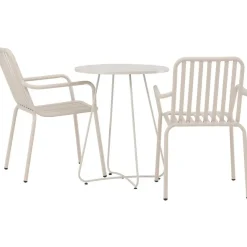 Parvekeryhmä Venture Home, ø60cm beige Bacong-pöytä + 2 mustaa Peking-tuolia